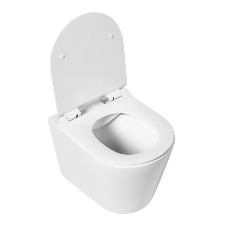 Чаша унитаза подвесная BelBagno FLAY-R BB053CHR цвет белый без сиденья безободковая каскадный смыв