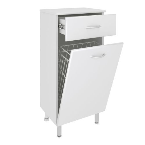 Шкаф-пенал RUNO ЭКОНОМ 00000000118 40х32х87 напольный цвет белый - фото 2