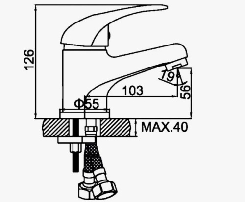 Смеситель D-Lin D110602 на раковину хром - фото 2