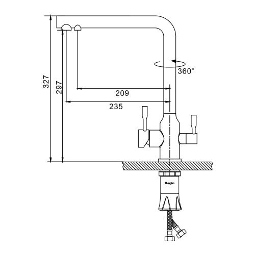 Смеситель для кухни Raglo R81 R81.61.09 на столешницу серый - фото 2