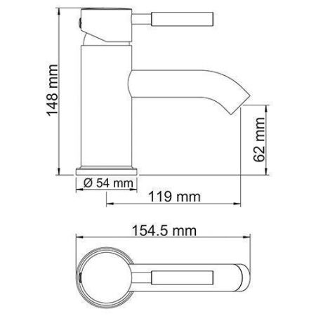 Смеситель Wasserkraft Main 4100 4105 на раковину хром