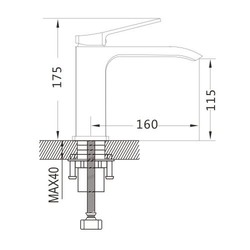 Смеситель Shevanik S4101T на раковину оружейная сталь - фото 3