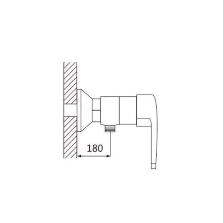Смеситель для ванны и душа Shevanik S5016 настенный хром