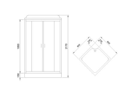 Душевая кабина Royal Bath HP RB80HP2-M 80х80 квадратная с крышей ориентация универсальная