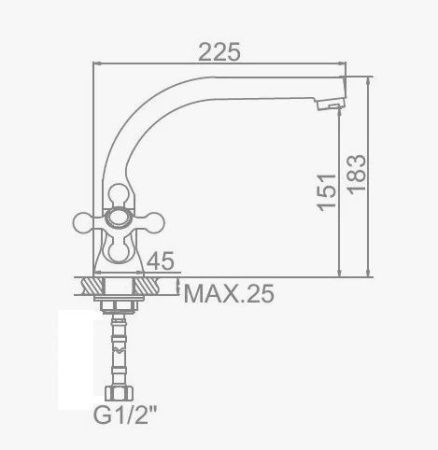 Смеситель для кухни D-Lin D153810-M на мойку хром