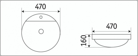Раковина из санфаянса CeramaLux 7067A 47х47 накладная цвет белый 1 отверстие под смеситель