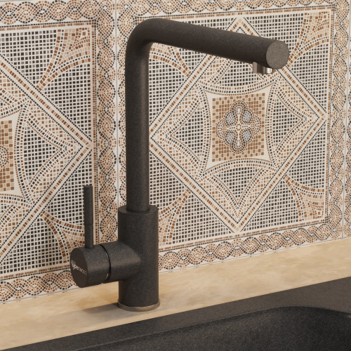 Смеситель для кухни Uperwood Quartz UPD-04-04 UPD-Q-04-04 на мойку/столешницу черный матовый - фото 4
