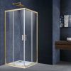 Душевой уголок Vincea Alpha VSS-3AL900CLG 90х80 стекло прозрачное профиль золото без поддона