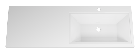 Раковина мебельная из искусственного камня Misty Гавана 130 правая 5219130 130х50 над стиральной машиной цвет белый