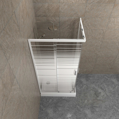 Душевой уголок Тритон Фьюжн Щ0000074052 120х80 стекло прозрачное с рисунком профиль белый без поддона - фото 2