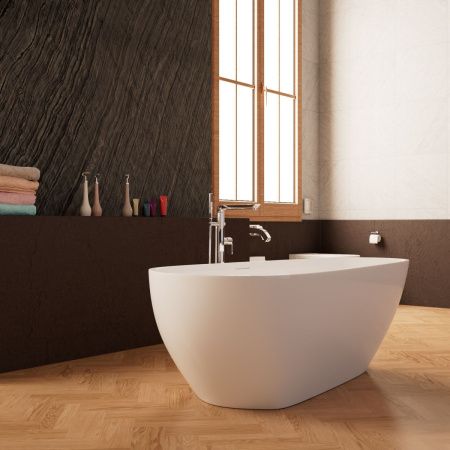 Ванна акриловая Frank 12524 170х75 отдельностоящая асимметричная с ножками