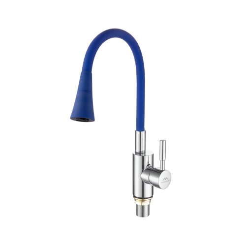 Смеситель для кухни Fashun A4053+B11 на мойку хром/синий - фото 2