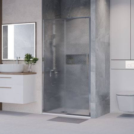 Душевая дверь Niagara Nova NG-65-13CH 130х195 стекло шиншилла профиль хром