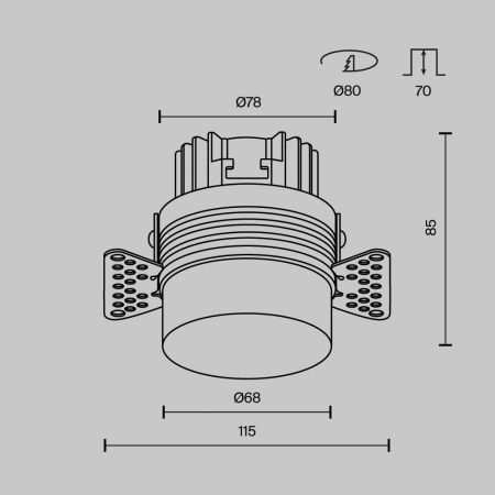 Светильник встраиваемый Maytoni Technical Nude DL065-12W3K-TRS-W