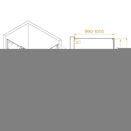 Душевой уголок RGW Tornado 020744140-14 140х100 стекло прозрачное профиль черный без поддона