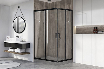 Душевой уголок Royal Bath HPD RB8115HPD-T-BL 80х115 стекло прозрачное профиль черный без поддона Душевой уголок Royal Bath HPD RB8115HPD-T-BL 80х115 стекло прозрачное профиль черный без поддона