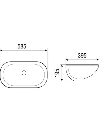 Раковина из сантехнического фаянса WeltWasser WW SK 10000003899 60х40 подвесная цвет белый без отверстий под смеситель