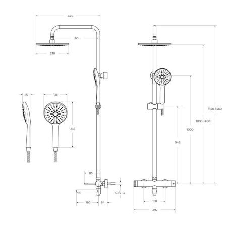 Душевая стойка Cezares RELAX RELAX-CVD-01 настенная цвет хром