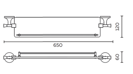 Полка в ванную комнату AltroBagno Corposso AltroBagnoCorposo082805Gl