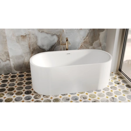 Ванна из искусственного камня Salini Perla 1049201M 170х80 отдельностоящая овальная