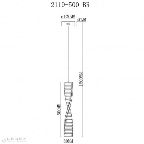Светильник подвесной iLedex Woodstock (Воодстоцк) 2119-500 BR - фото 2