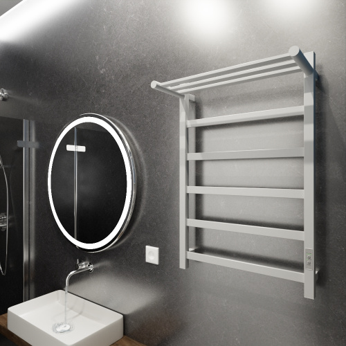 Полотенцесушитель Маргроид Вид 81-10 профильный 8110p-8050-1083-9016R 53х81 электрический белый матовый - фото 2