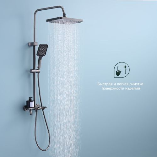 Душевая стойка Splenka S52.24.09 настенная цвет графит - фото 4