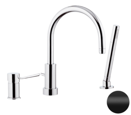 Смеситель Remer Minimal N07NO на борт ванны черный