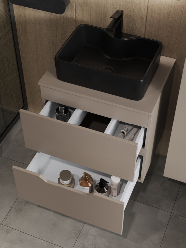 Тумба с раковиной Orange Line Li-60TuLMDF+B01-475MB 61х46х70 - фото 4