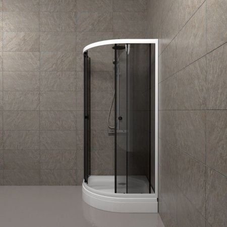 Душевой уголок Тритон Грэй Щ0000066464 90х90 стекло тонированное профиль белый с поддоном