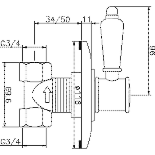 Запорный вентиль 3/4" Cisal Victorian VT00031321 Акция - фото 2