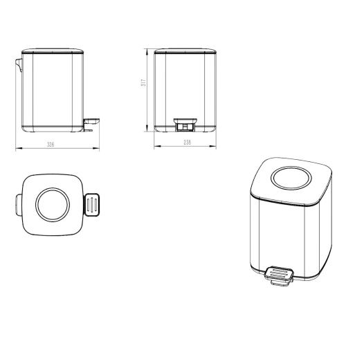 Ведро мусорное Java S-888-9Q - фото 3