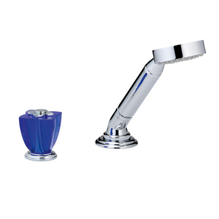 Смеситель THG Ptale de cristal bleu U6B-A02-6532/60A на борт ванны хром