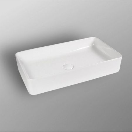 Раковина из сантехнического фарфора Bond Cube S54-620 60х40 накладная цвет белый без отверстий под смеситель