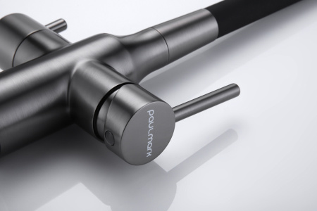 Смеситель для кухни Paulmark SALIX Sa213419-GM на мойку вороненая сталь