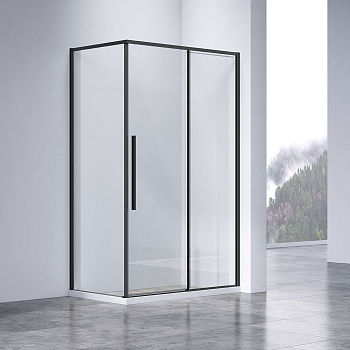 Душевой уголок Vincea Slim-N VSR-4SN9012CLB 120х90 стекло прозрачное профиль черный без поддона