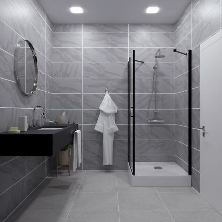 Душевой уголок Тритон Йота Щ0000054037 90х90 стекло прозрачное профиль черный с поддоном