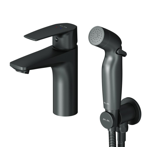 Смеситель Am.Pm Gem F90A03022 на раковину черный без термостата - фото 2