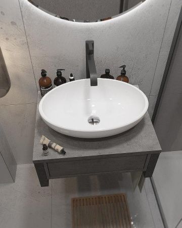 Тумба под раковину 1MarKa Grunge Loft Ц0000001581 60х50 подвесная цвет серый