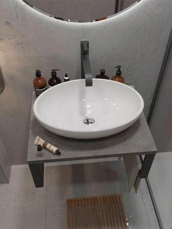 Столешница 1MarKa Grunge Loft Ц0000001585 60х50 накладная цвет серый