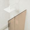 Душевая шторка на ванну Maybah Glass MGV-74-1у 60х140 стекло тонированное профиль белый ориентация универсальная