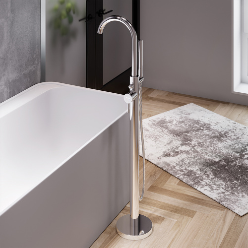 Смеситель Damixa Scandinavian Pure 365000000 напольный хром без термостата - фото 3