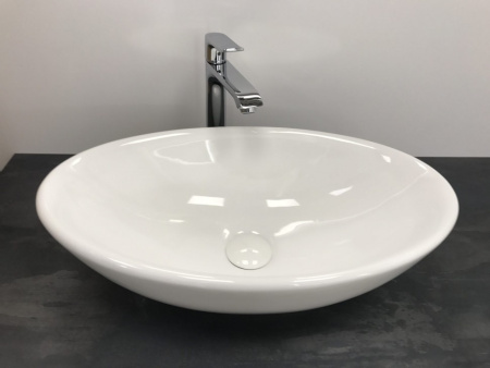 Раковина из санфаянса CeramaLux 9021 52х33 накладная цвет белый