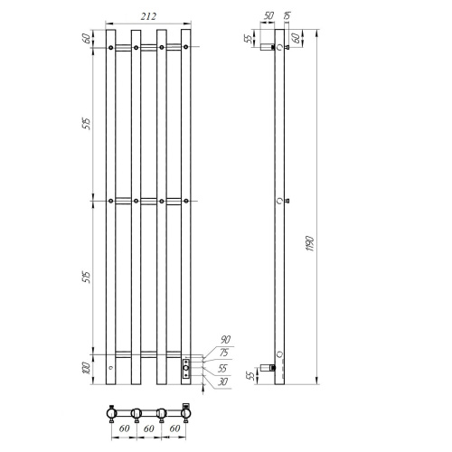 Полотенцесушитель Point Деметра PN12832W электрический белый - фото 2