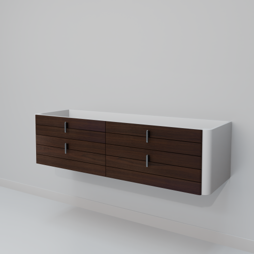 Тумба под раковину ArtDecco Gabriella (Габриелла) AGB15W24D000 150x45x40 подвесная цвет черный орех - фото 5