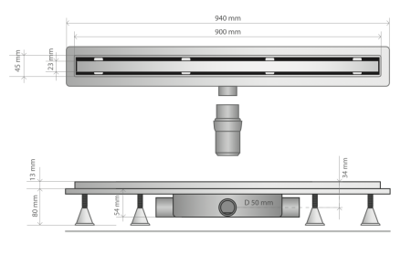 Душевой лоток OMP Tea Basicflow 4943.303.8