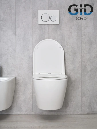 Унитаз подвесной Gid Convexo 62234Y белый с сиденьем микролифт безободковый смыв торнадо