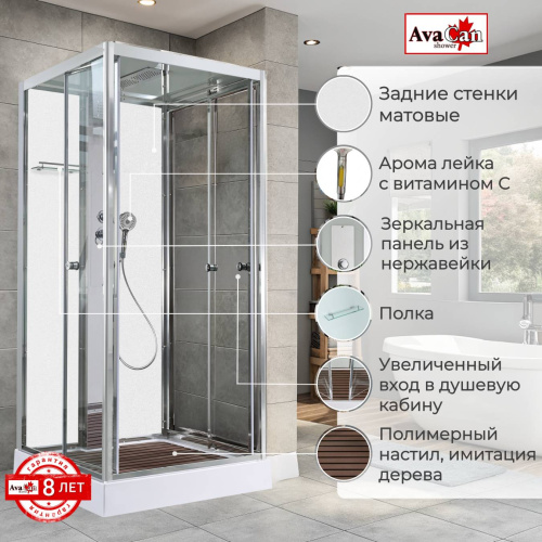 Душевая кабина AvaCan Z Z1910MT 100х100 квадратная с крышей ориентация универсальная - фото 2 Душевая кабина AvaCan Z Z1910MT 100х100 квадратная с крышей ориентация универсальная - фото 2