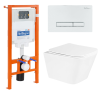 Комплект унитаз с инсталляцией с клавишей смыва BelBagno DUE BB3103CHR/SC/BB002-80/BB018-GV-BIANCO