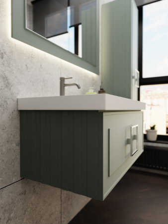 Тумба с раковиной La Fenice CUBO NFNC-01-CUB-G-90-1-90L 90х50 подвесная цвет серый